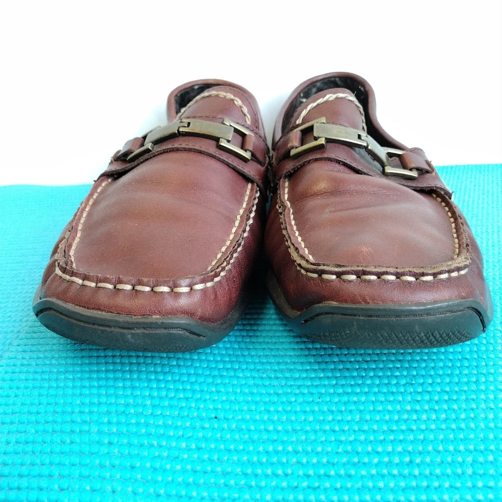 Structure Marathon Mens Leather Lined Slip On Loafers Brown 9.5M